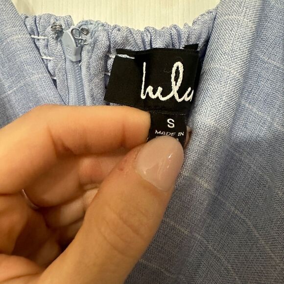 Lulus Shoreline Stripes Blue Skater Dress S - Picture 4 of 6